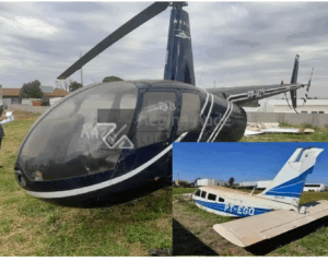 Helicóptero e Avião Apreendidos do Narcotráfico em Leilão