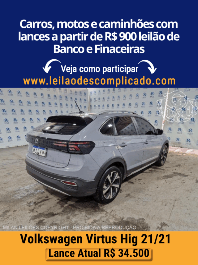 Carros, motos e caminhões com lances a partir de R$ 900