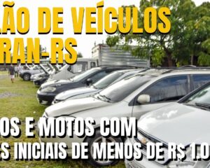Detran-RS realiza leilão com 355 veículos e sucatas: motos a partir de R$ 270 e carros por R$ 560