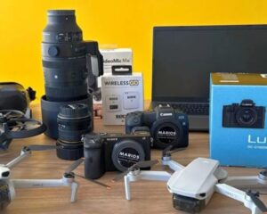 Leilão da Loja dos Marios tem câmeras, drones e equipamentos audiovisuais