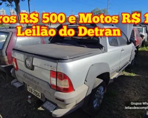 LEILÃO DETRAN Tem Strada por Mil Reais e moto XT 660R por 250 Reais