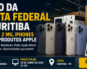 Leilão da Receita Federal em Curitiba tem quase 2 mil iPhones e produtos Apple